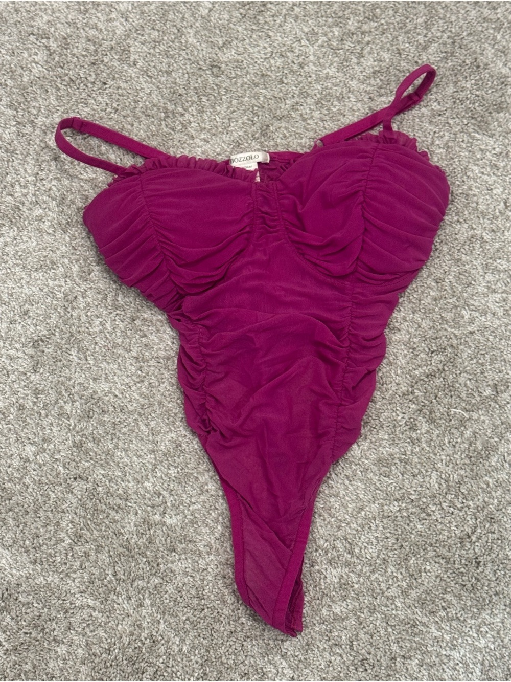 Bozzolo Magenta Ruched Cup Bodysuit